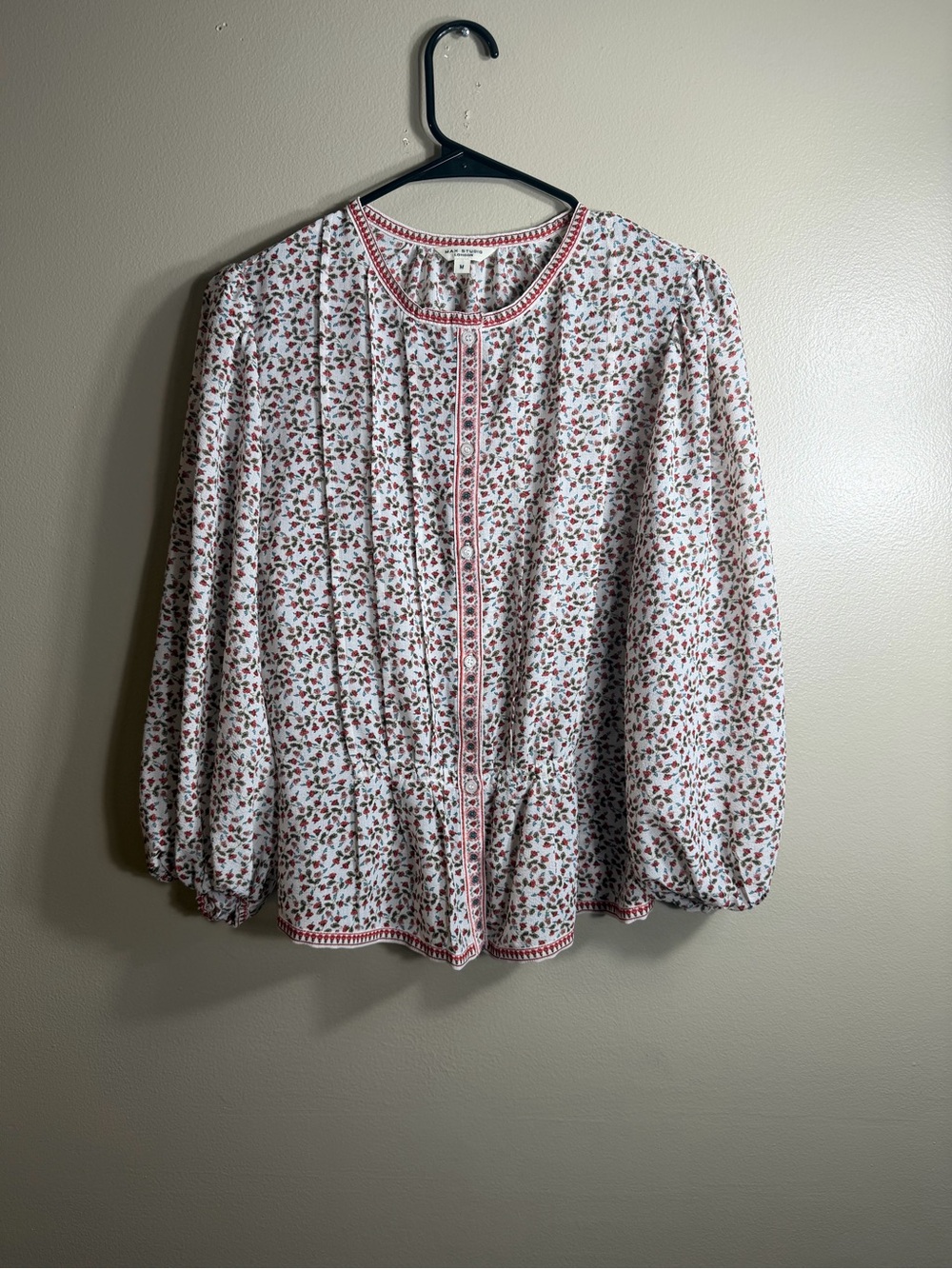 Max Studio London Floral Cottagecore Peasant Blouse Medium